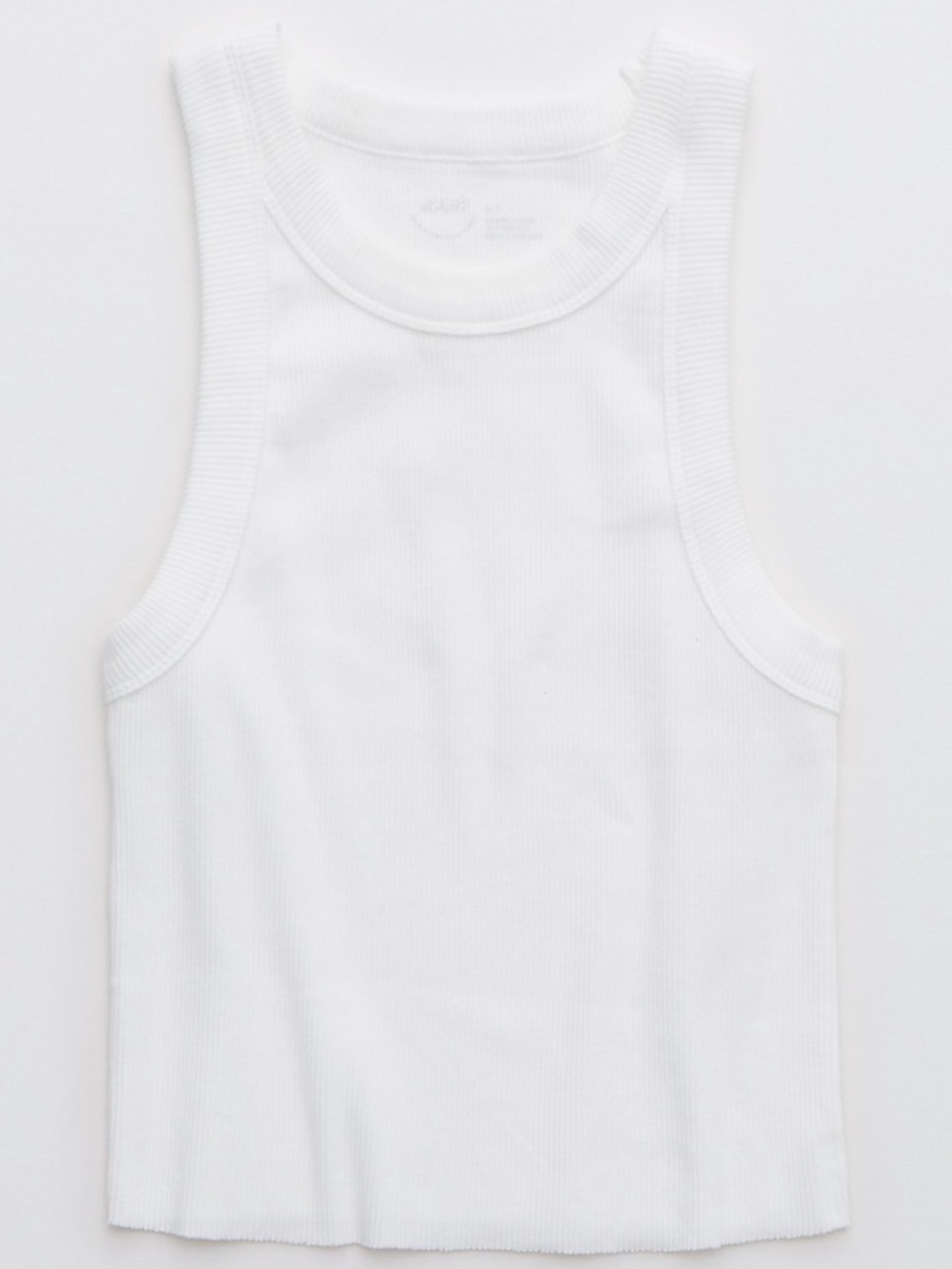 aerie White Ribbed Tank Top